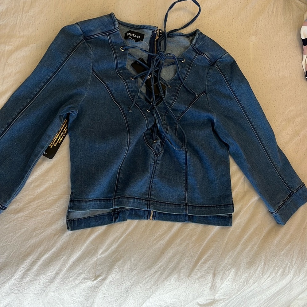 Bebe denim crop top